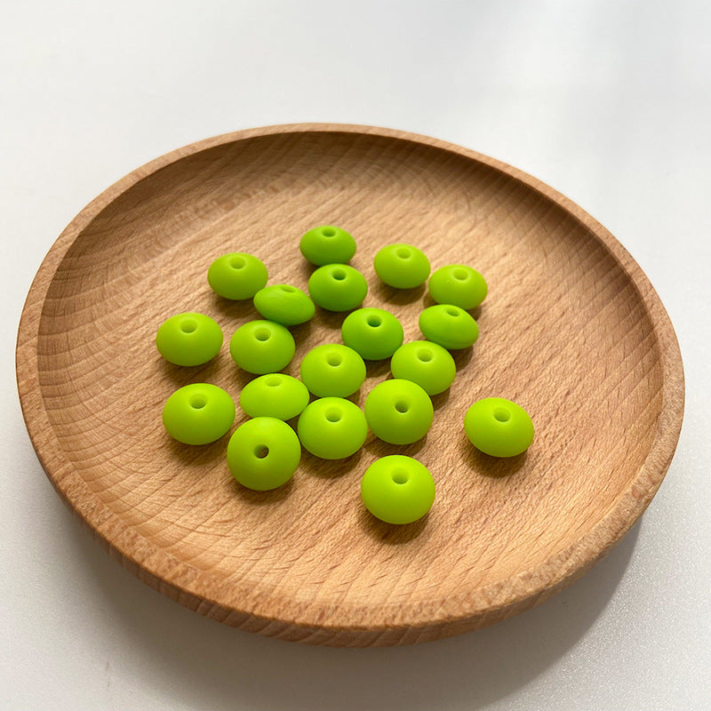 Venta al por mayor, 50 Uds., cuentas pequeñas, 12MM, cuentas de ábaco DIY, silicona